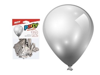 Balon dmuchany metal srebrny 26cm 12szt