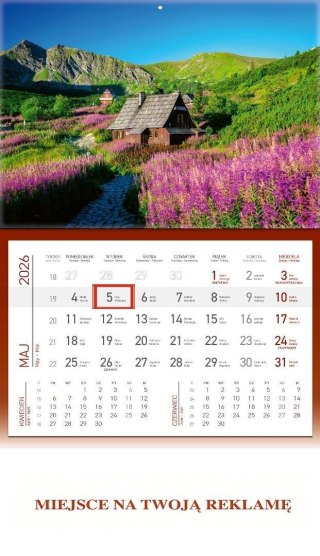 Kalendarz 2026 ścienny jednodzielny Hala...