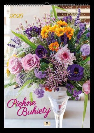 Kalendarz 2026 A2 ścienny jednostronny bukiety