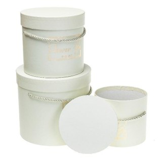 Pudełko Flower Box 3szt kremowy ROZETTE