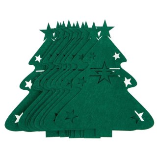 Filcowe podkładki pod sztućce zielone choinki 12sz