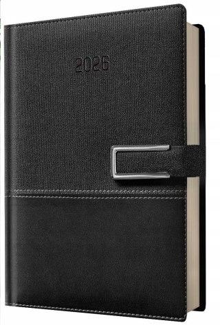 Kalendarz 2026 A5 dzienny biznes klasyczny czarny