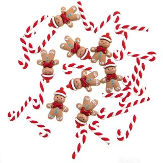 Ozdoby polimerowe 3D Gingerbreas & candy 28szt