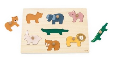Puzzle drewniane ze zwierzętami 7el