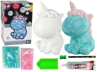 Jednorożec DIY diamenty kryształki błękitne