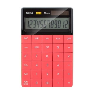 Kalkulator 12-pozycyjny czerwony DELI