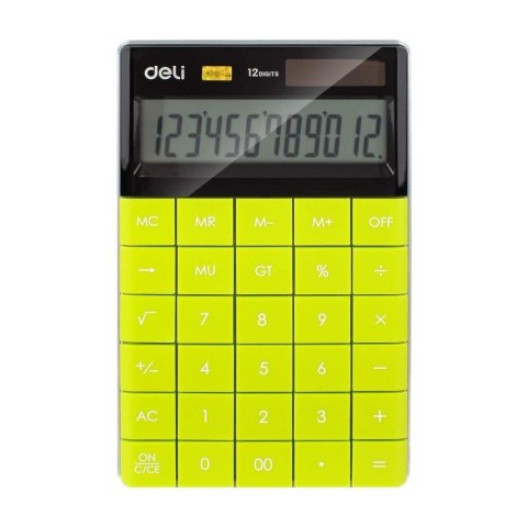 Kalkulator 12-pozycyjny zielony DELI
