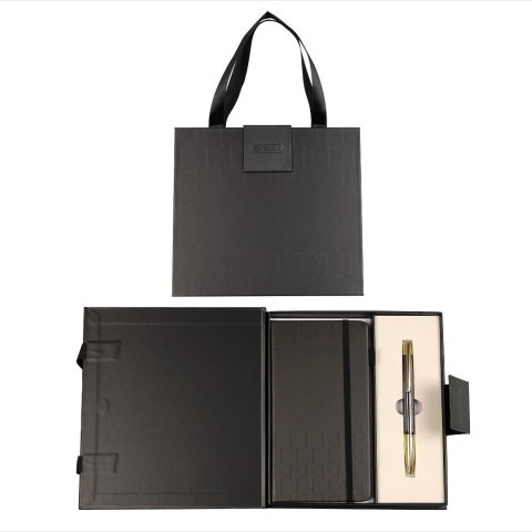 Długopis + notes Elegant premium grafitowo-złoty