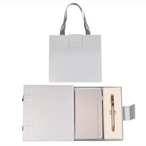 Długopis + notes Classic premium srebrno-złoty