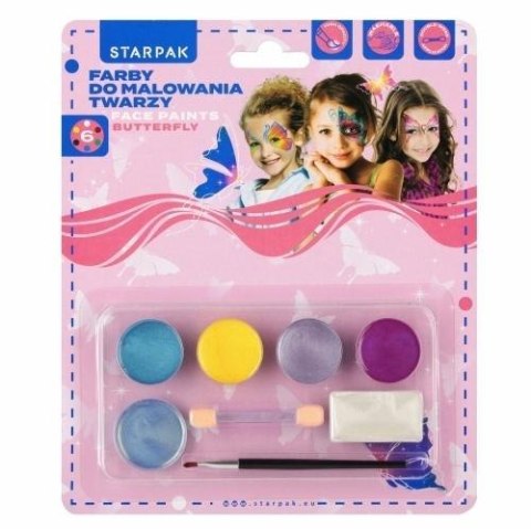 Farby do malowania twarzy Motyl 6 kolorów