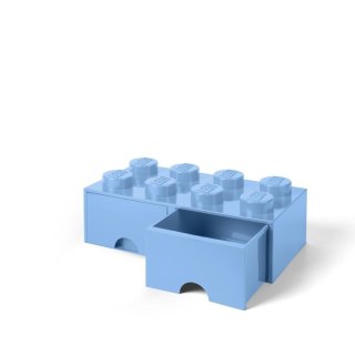 Lego pojemnik klocek z szufladami ósemka błękit...