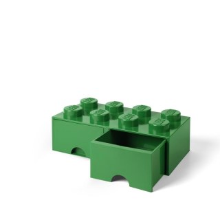 Lego pojemnik klocek z szufladami ósemka zielony