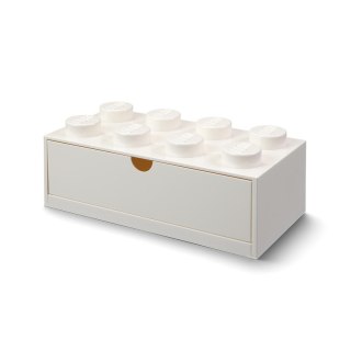 Lego pojemnik klocek z szufladą ósemka biały