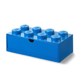 Lego pojemnik klocek z szufladą ósemka niebieski