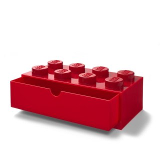 Lego pojemnik z szufladą klocek ósemka czerwony