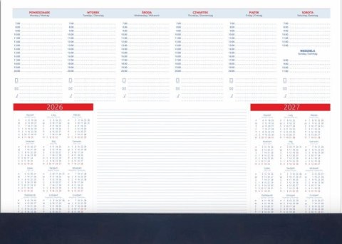 Kalendarz 2026 Biuwar B3 z listwą (52 karty)