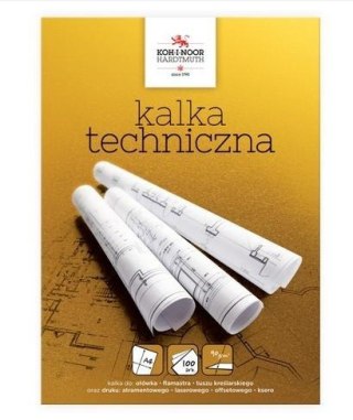 Kalka kreślarska A4/100 arkuszy 90g