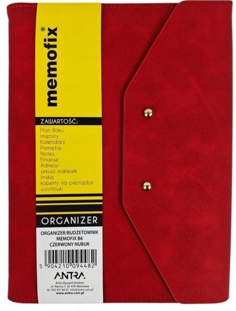 Organizer Memofix B6 nubuk czerwony