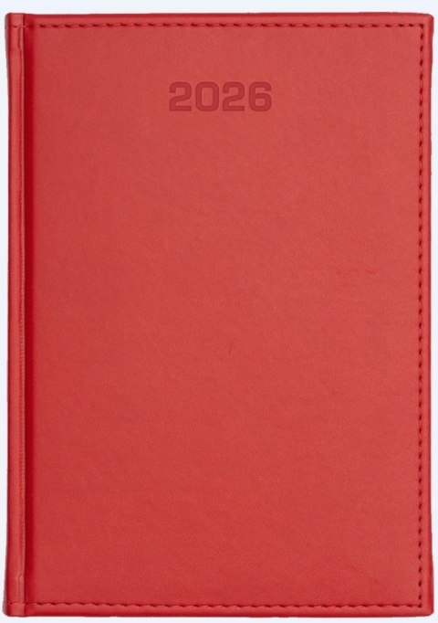 Kalendarz 2026 dzienny A4 Vivella czerwony