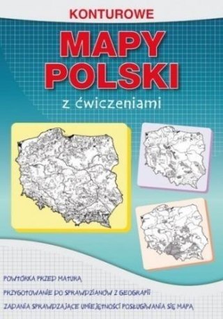 Konturowe mapy Polski z ćwiczeniami w.2018