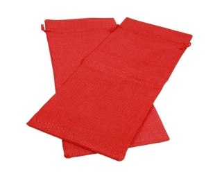 Woreczki jutowe czerwone 36x15cm 2szt