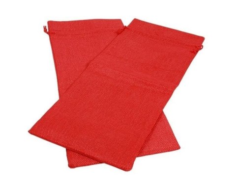 Woreczki jutowe czerwone 36x15cm 2szt