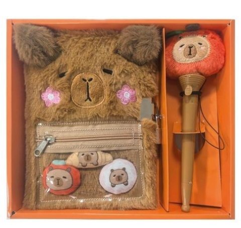 Zestaw Pamiętnik z długopisem Kapibara