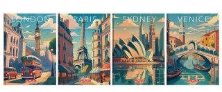 Brulion A6/96K kratka Retro City (5szt)