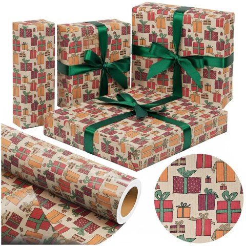 Papier kraft Kolorowe Prezenty X-Strong 38cmx20m