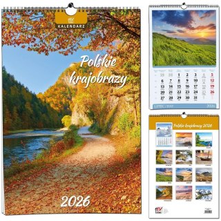 Kalendarz 2026 B3 7 planszowy Polskie Krajobrazy