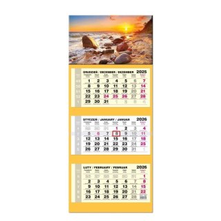 Kalendarz 2026 trójdzielny LUX gł. wypukła Bałtyk