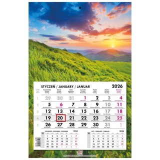 Kalendarz 2026 jednodzielny gł. płaska Bieszczady