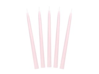 Świeca stożkowa matowa j. różowy 24cm 10szt