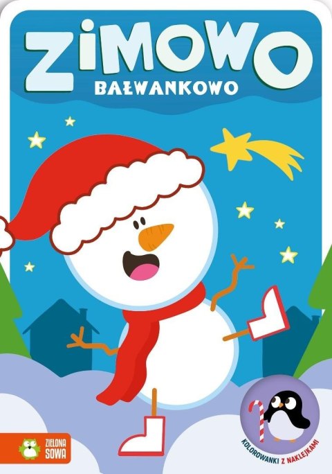 Kolorowanki z naklejkami. Zimowo bałwankowo