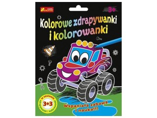 Zdrapywanki&kolorowanki Autka i dinuś 3+3