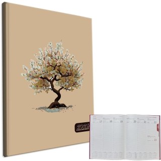 Kalendarz 2026 A4 tygodniowy Drzewo Beż