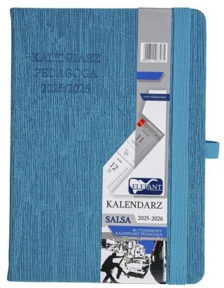 Kalendarz pedagoga 2025/26 B6 tyg. Salsa turkusowy