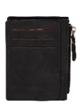 Portfel na karty z suwakiem czarny