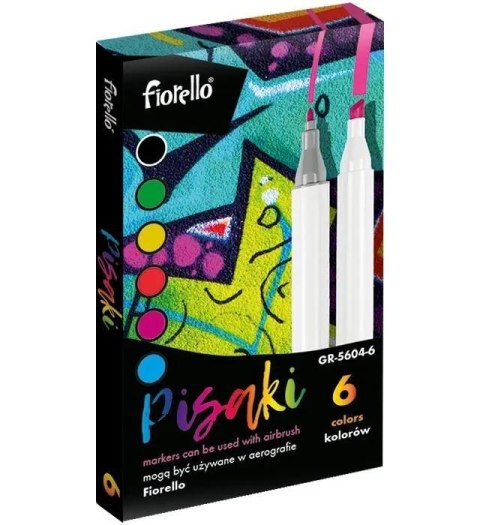 Airbrush markery wymienne 6 kolorów