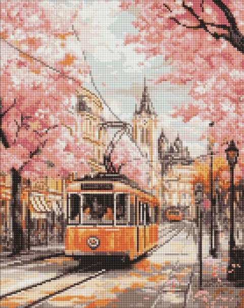 Diamentowa mozaika - Różowa trasa 40x50cm