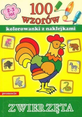 100 wzorów - kolorowanki z naklejkami. Zwierzęta