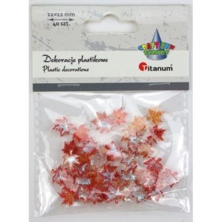 Dekoracje plastikowe liście klonu 11x12mm 40szt