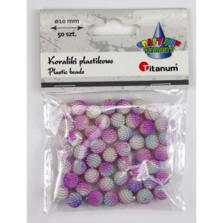 Koraliki plastikowe 10mm fioletowe ombre 50szt