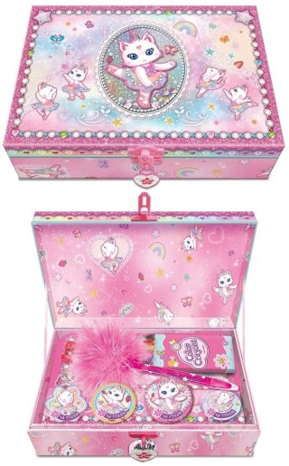 Notatnik w szkatułce z akcesoriami kot baletnica