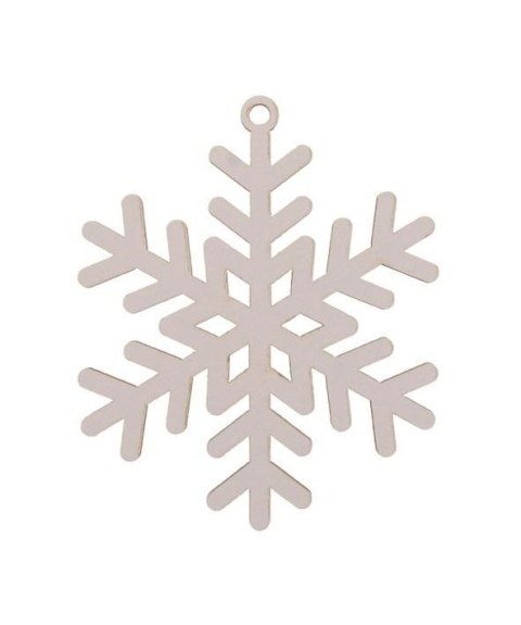 Bombka drewniana Płatek śniegu 3szt biała