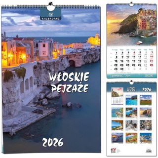 Kalendarz 2026 B3 13 planszowy Włoskie Pejzaże