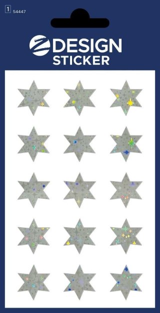 Naklejki foliowe - srebrne gwiazdki