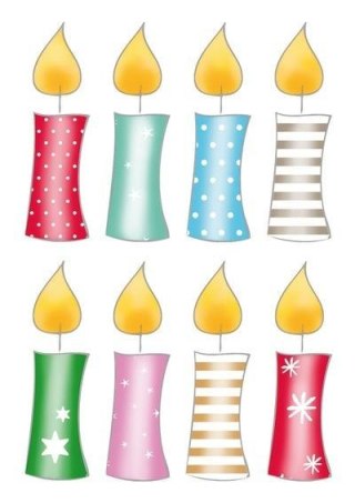 Naklejki świeczki kolorowe
