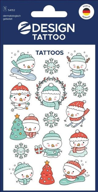 Tatuaże bożonarodzeniowe dla dzieci - bałwanki