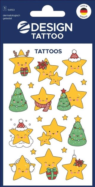 Tatuaże bożonarodzeniowe dla dzieci - gwiazdy